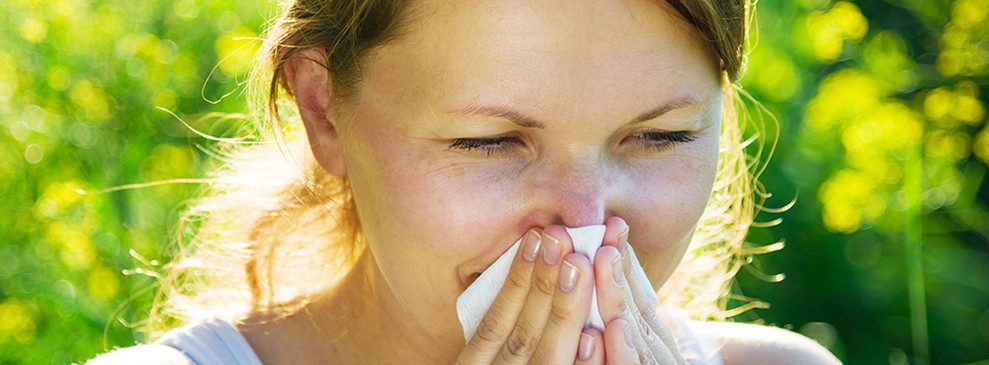 Woman with allergy